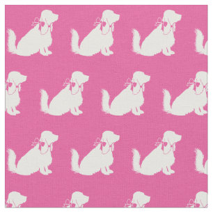 Cocker Spaniel Dog Silhouette Pet Roze Stof