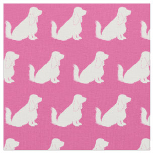 Cocker Spaniel Dog Silhouette Pet Roze Stof