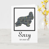 Cocker Spaniel Dog Silhouette Pet Sympathia Card Kaart (Gele Bloem)