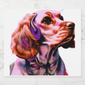 Cocker Spaniel Dog Sparkling Wijnetiket (Enkel label)