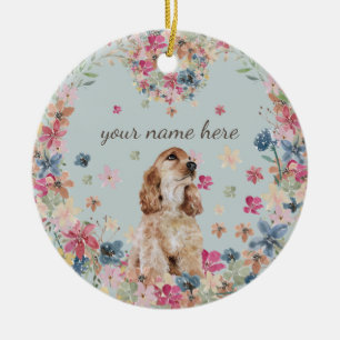 Cocker Spaniel Dog Tekening Breed Puppy Keramisch Ornament