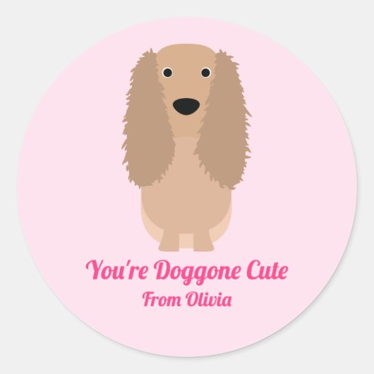 Cocker Spaniel Dog Valentijnsdag Party Ronde Sticker (Voorkant)