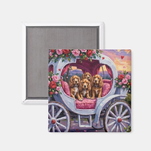 Cocker Spaniel Dog Valentine's Day  Magneet (Voorkant / Achterkant)