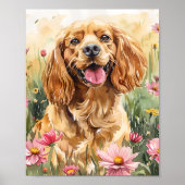 Cocker Spaniel Dog Wall Art Imprimer Poster Cadeau (Devant)