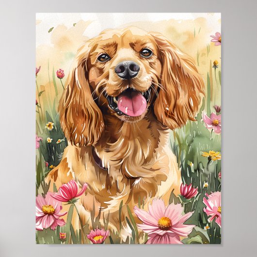 Cocker Spaniel Dog Wall Art Print Poster Gift (Voorkant)