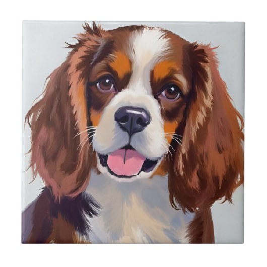 Cocker Spaniel | Dog Watercolor Pet Painting Tegeltje (Voorkant)