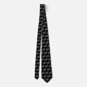 Cocker Spaniel Dog Yellow & Black Grid Black Strop Stropdas (Achterkant)