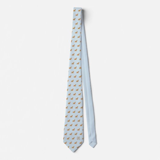 Cocker Spaniel Dogs Pattern Monogramed Stropdas (Voorkant)