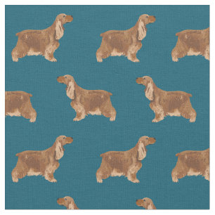 Cocker Spaniel donkerblauw patroon Stof