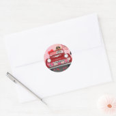 Cocker Spaniel Drivende auto met hart Valentijns Ronde Sticker (Envelop)
