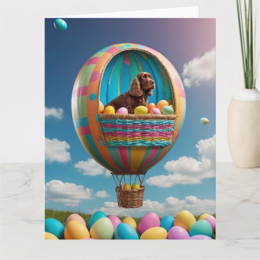 Cocker Spaniel Easter Eggs Kaart (Voorkant)