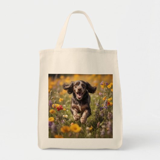 Cocker Spaniel Elegant Grocery Canvas tas (Voorkant)