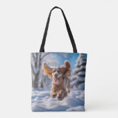 Cocker Spaniel Elegante Canvas tas (Achterkant)