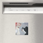 Cocker Spaniel en Santa Dog Art Magnet Magneet (Insitu (Vaatwasser))
