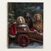 Cocker Spaniel Enneigé Luge Décor Noël (Devant)