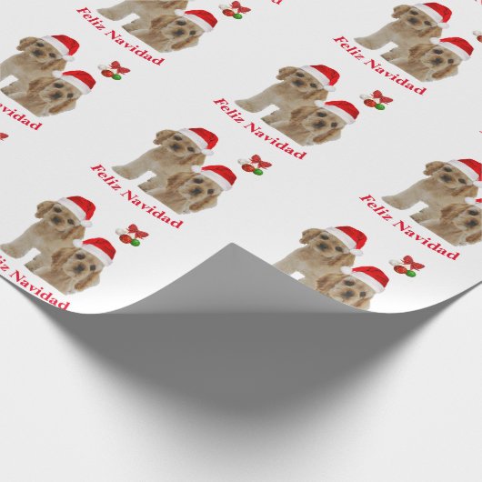 Cocker spaniel Feliz Navidad inpakpapier (Hoek)