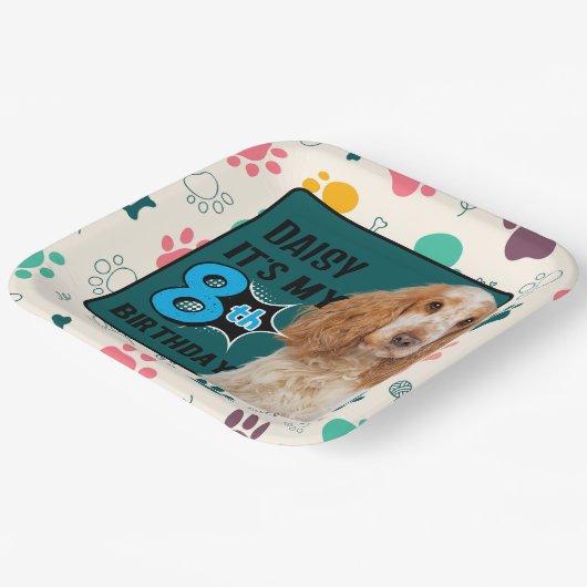 Cocker Spaniel - Gepersonaliseerde 8e verjaardag Papieren Bordje (Gebogen)