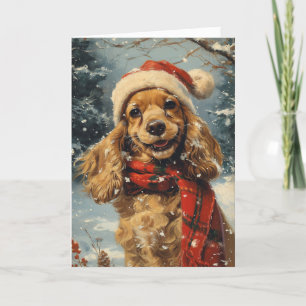 Cocker Spaniel  gepersonaliseerde kerst Feestdagen Kaart