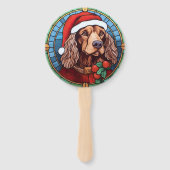 Cocker Spaniel Glas in lood Kerst Handwaaier (Achterkant)