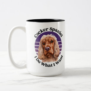 Cocker Spaniel grappig citaat tweetone koffie-Mok Tweekleurige Koffiemok