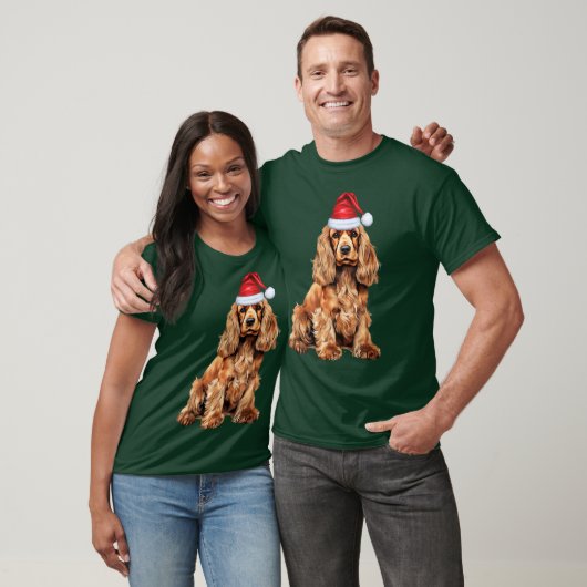 Cocker Spaniel Grappige Kerstman Hond T-shirt (Unisex)