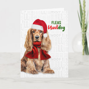 Cocker Spaniel Grappige Vlooien Navidog Feestdagen Kaart