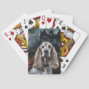 Cocker Spaniel Halloween Engverwekkend Pokerkaarten