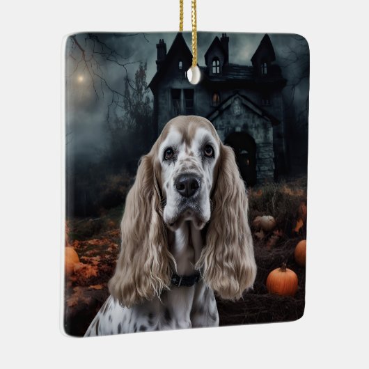 Cocker Spaniel Halloween Scary Keramisch Ornament (Rechts)