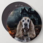 Cocker Spaniel Halloween Scary Ronde Button 6,0 Cm (Voorkant /achterkant)