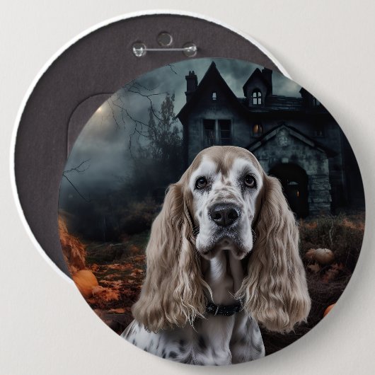 Cocker Spaniel Halloween Scary Ronde Button 6,0 Cm (Voorkant /achterkant)