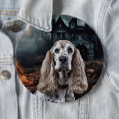 Cocker Spaniel Halloween Scary Ronde Button 6,0 Cm (In situ)