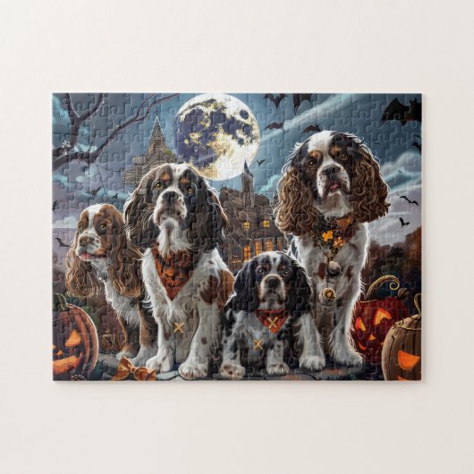 Cocker Spaniel Halloween Spokengeest Legpuzzel (Horizontaal)