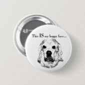 Cocker Spaniel Happy Face Ronde Button 5,7 Cm (Voorkant /achterkant)