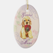 Cocker Spaniel Heart Mam Keramisch Ornament (Rechts)