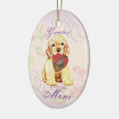 Cocker Spaniel Heart Mam Keramisch Ornament (Links)