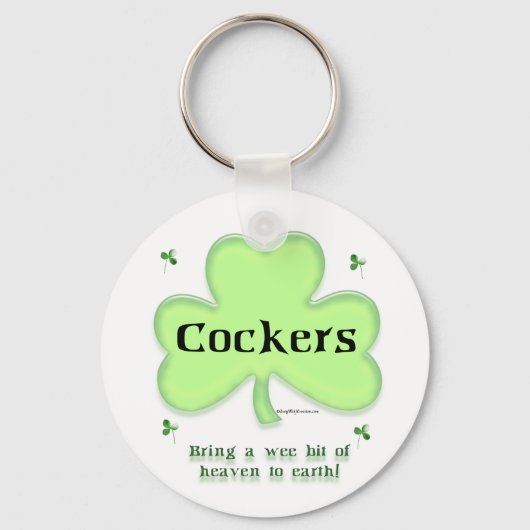 Cocker Spaniel Heaven; St. Patrick's Day Cocker Sleutelhanger (Voorkant)