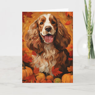 Cocker Spaniel Herfst Thanksgiving Kaart