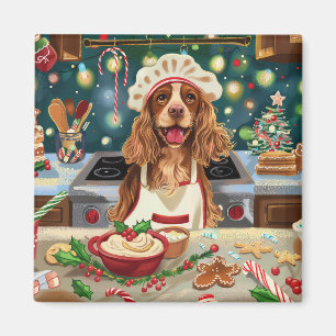 Cocker Spaniel Holiday Baking: Feestelijke Kerst Magneet