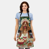 Cocker Spaniel Holiday Baking: Feestelijke Kerst Schort (Gedragen)