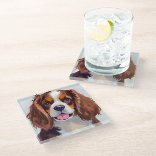 Cocker Spaniel Hond Aquarel Huisdier Schilderij Glazen Onderzetter