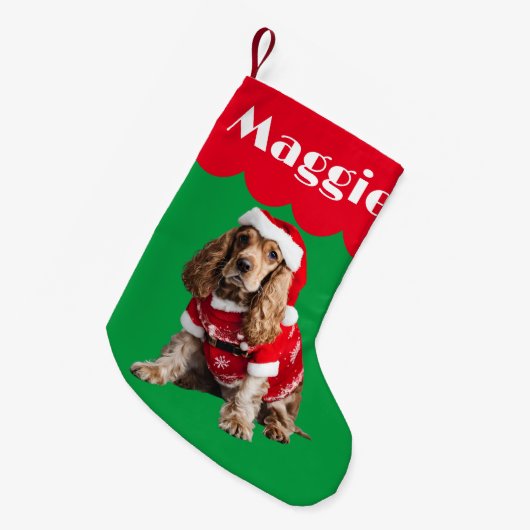 Cocker Spaniel hond cadeau Kerstmis huisdier schat Kleine Kerstsok (Voorkant (Hangend))