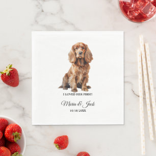Cocker Spaniel Hond Die Ik Haar Eerste Trouwde Servet