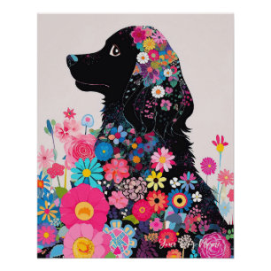 Cocker Spaniel Hond en Bloemen 004 - Kleerjuweel Perfect Poster