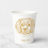 Cocker Spaniel Hond Gepersonaliseerde Hand Drawing Papieren Bekers (Achterkant)