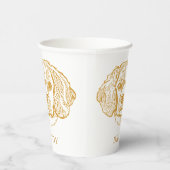 Cocker Spaniel Hond Gepersonaliseerde Hand Drawing Papieren Bekers (Rechts)