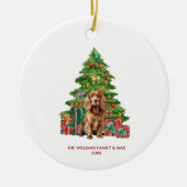 Cocker Spaniel Hond Gepersonaliseerde Kerst Keramisch Ornament (Voorkant)