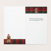 Cocker Spaniel hond geruit Kerstvakantie Kaart (Binnenkant ongevouwen)