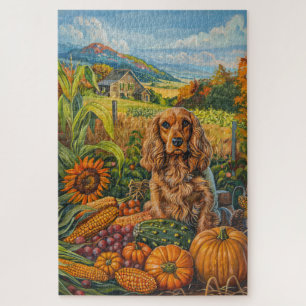 Cocker Spaniel hond herfst oogst thanksgiving Legpuzzel