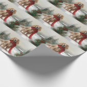 Cocker Spaniel Hond in Sneeuw Kerstmis Cadeaupapier (Hoek)