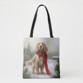 Cocker Spaniel Hond in Sneeuw Kerstmis Draagtas (Voorkant)